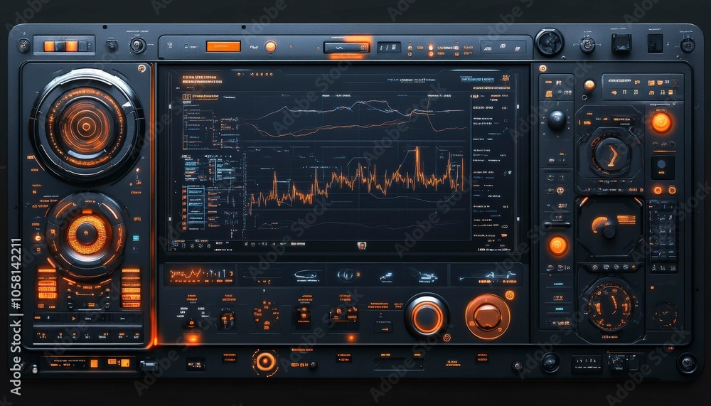 Fototapeta premium Futuristic Interface for AI and Deep Learning Concepts