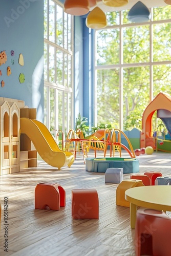 Educational group activity at the kindergarten or daycare.