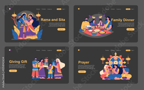 Divali. Flat Vector Illustration
