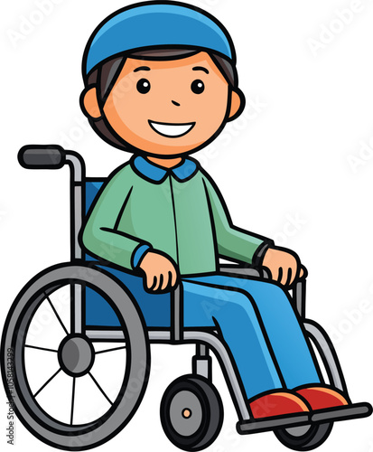 a person in wheelchair on white background