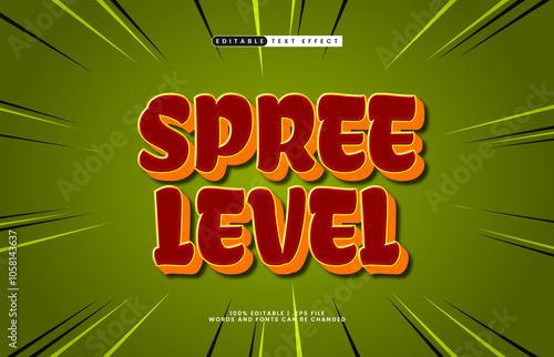 spree level 3d editable text effect in a fun and friendly game font style