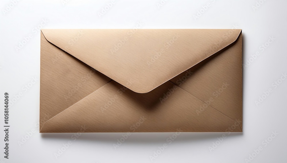 A simple brown envelope lies flat on a white background, showcasing a minimalist design suitable for mail or stationery. A simple brown envelope lies flat on a white background, showcasing a minimalist design suitable for mail or stationery.