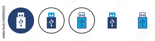 Usb icon vector. Flash disk icon vector