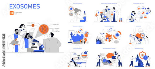 Exosomes. Flat Vector Illustration