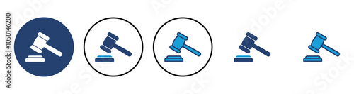 Gavel icon vector. judge gavel icon vector. law icon vector. auction hammer