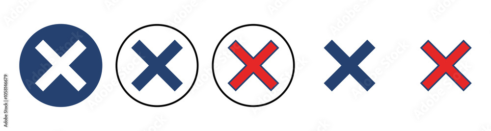 Close vector icon. Delete icon vector. cross sign Close vector icon. Delete icon vector. cross sign