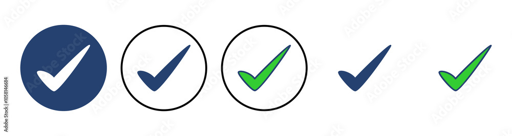 Check mark icon vector. Check mark icon. Tick mark symbol vector