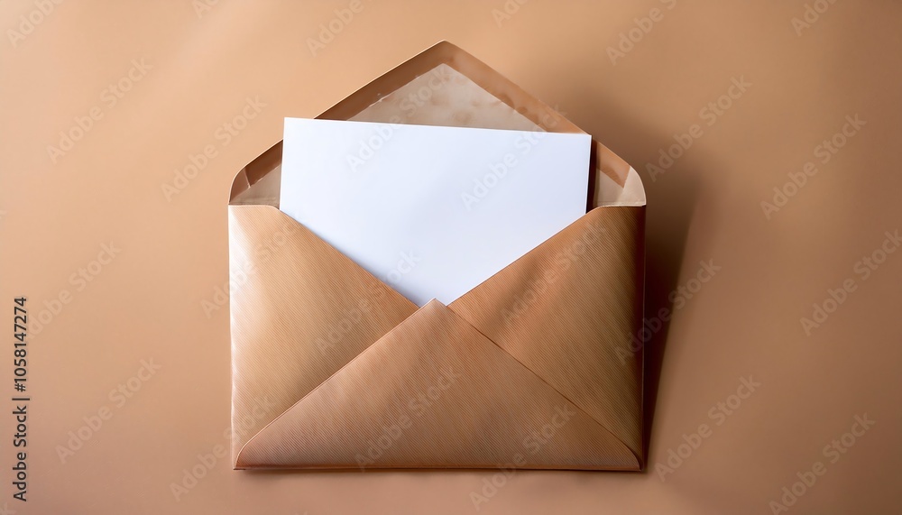 A brown envelope containing a blank white letter sits against a warm, neutral background, suggesting themes of communication and correspondence. A brown envelope containing a blank white letter sits against a warm, neutral background, suggesting themes of communication and correspondence.