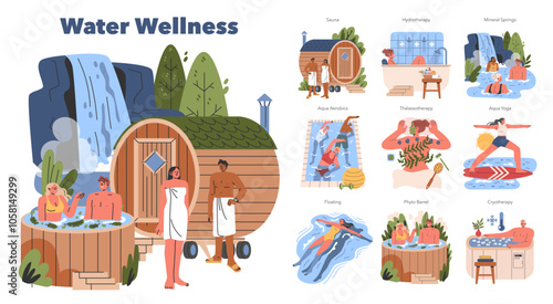 Water Wellness. Flat Vector Illustration