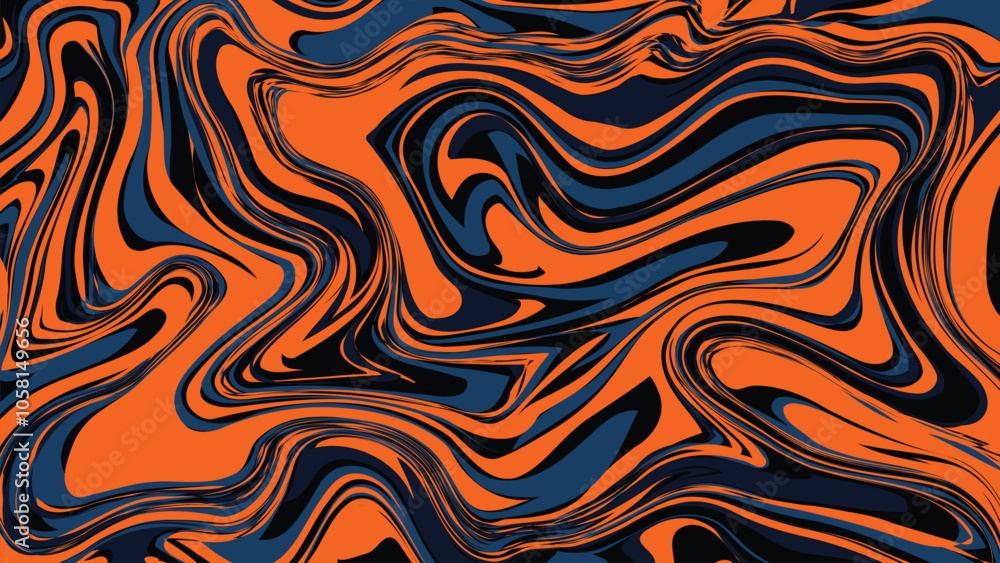 Dynamic Swirls of Orange and Black Dynamic Swirls of Orange and Black