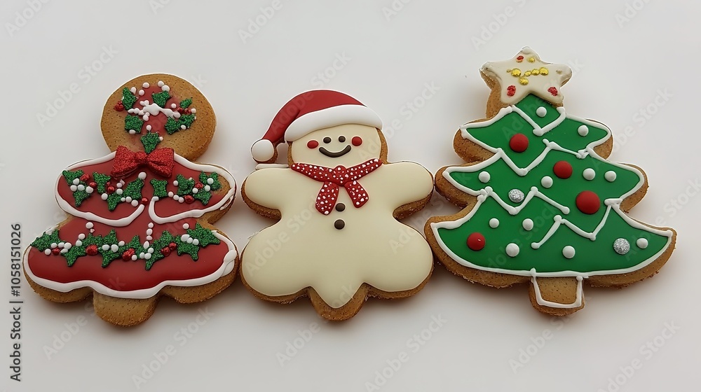 A charming display of Christmas gingerbread cookies in delightful shapes and designs, showcasing festive decorations such as icing, colorful sprinkles, and cheerful patterns. A charming display of Christmas gingerbread cookies in delightful shapes and designs, showcasing festive decorations such as icing, colorful sprinkles, and cheerful patterns.