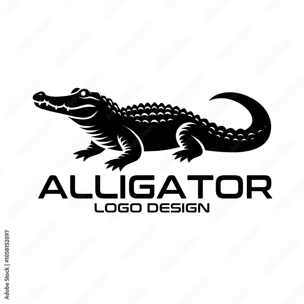 Naklejka premium Alligator Vector Logo Design