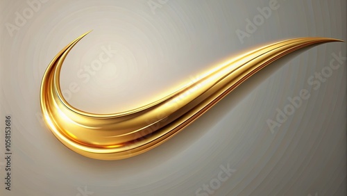 Golden swoosh on clean background for design projects, gold, swoosh, shiny, metallic, luxury, elegant, abstract, background