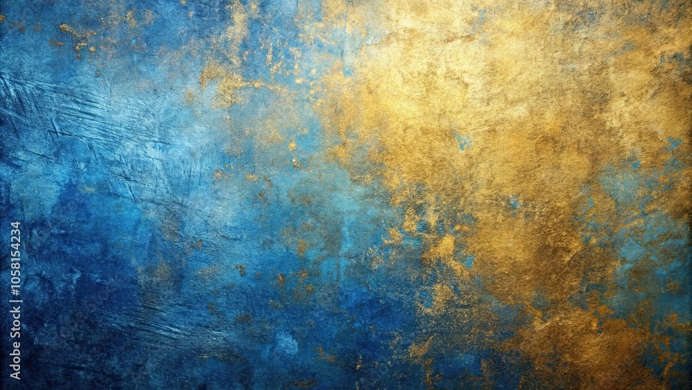 Obraz premium Abstract blue and gold textured background with a shimmering and elegant design , textured, abstract, blue, gold, background