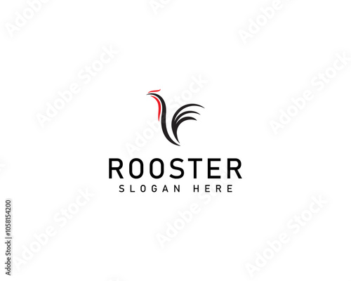 Minimalist Rooster Logo Rooster Head Logo Chicken Logo photo