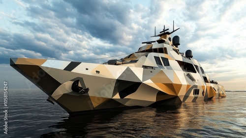 Camouflage and color schemes in naval ship design  blending form with functionality photo