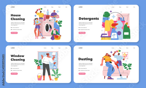House Cleaning. Flat Vector Illustration