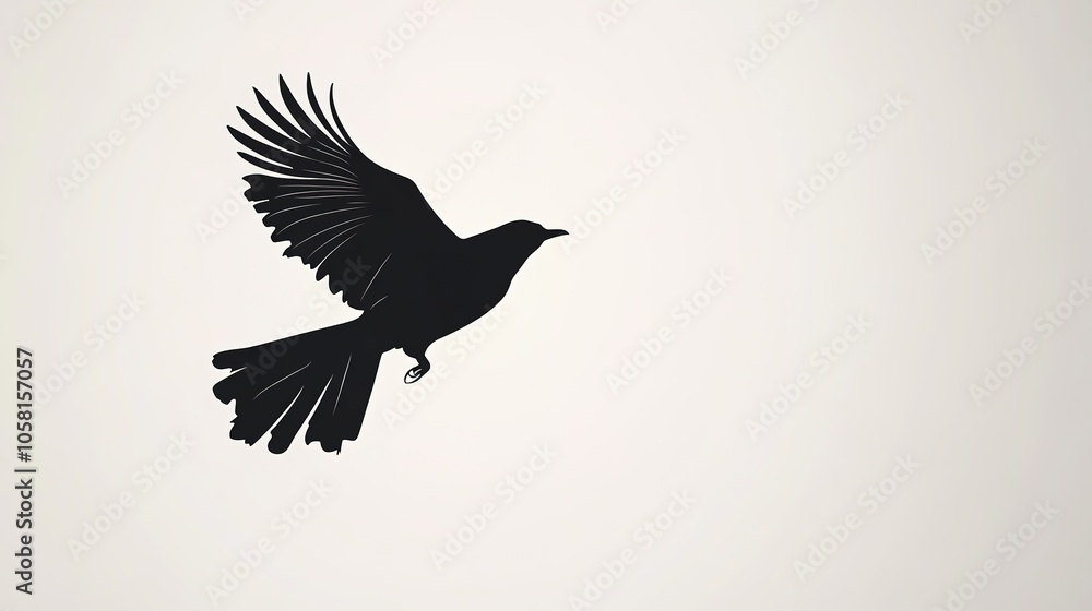 Obraz premium Bird Silhouette Vector on White Background