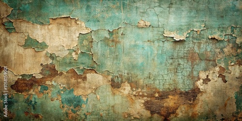 A weathered wall surface reveals a tapestry of time and neglect, showcasing the subtle beauty of peeling paint, cracks, and faded hues.