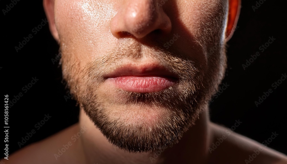 Close-Up Portrait of Young Man with Beard