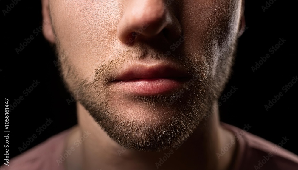 Intimate Close-Up of a Male Face Intimate Close-Up of a Male Face