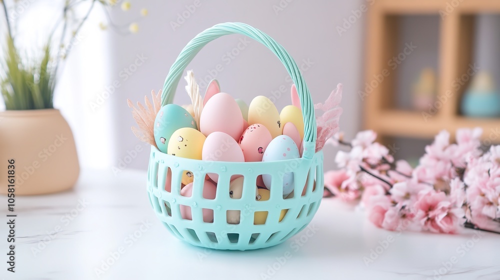 Fototapeta premium Easter Egg Basket Illustration