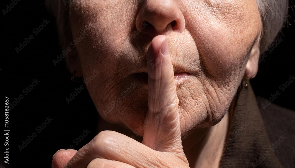 Elderly Woman Conveying Silence and Wisdom