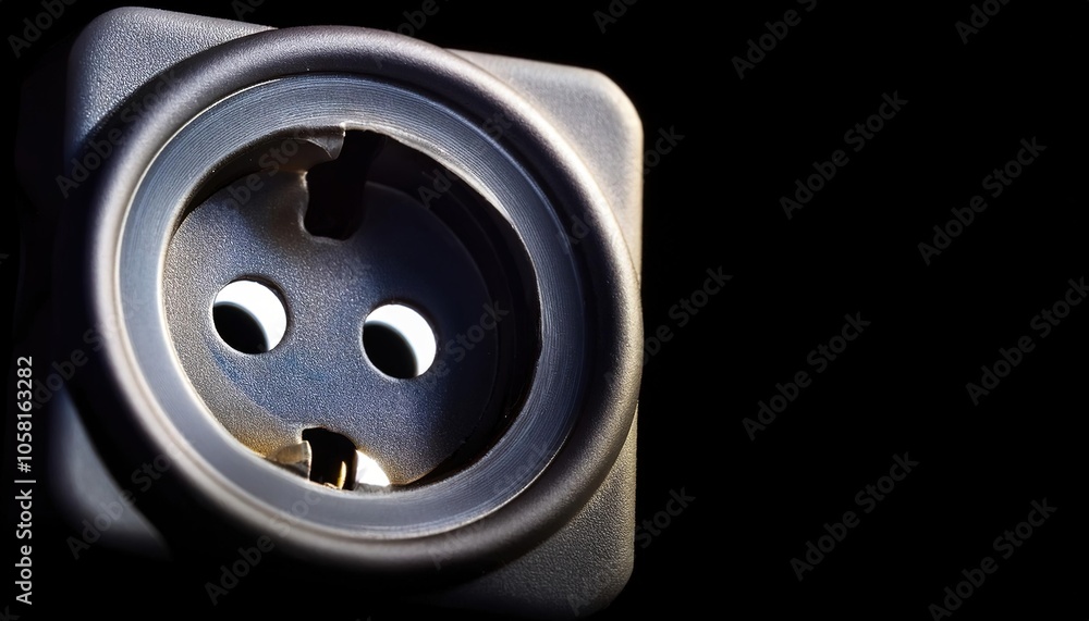 Electrical Power Socket Hole in Black Electrical Power Socket Hole in Black