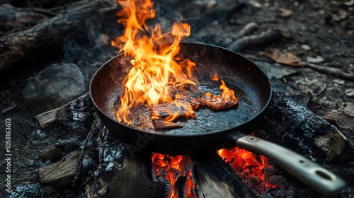 Frying Pan with Flames: Cooking with Intensity