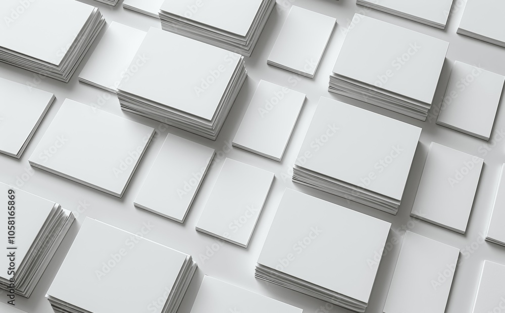 Minimalist 3D Business Card Mock-Up on Light Gray Surface Minimalist 3D Business Card Mock-Up on Light Gray Surface