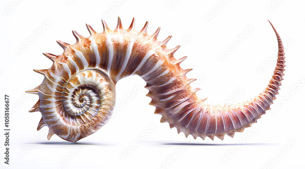 Prehistoric Predator: Realistic Helicoprion on a White Background Prehistoric Predator: Realistic Helicoprion on a White Background