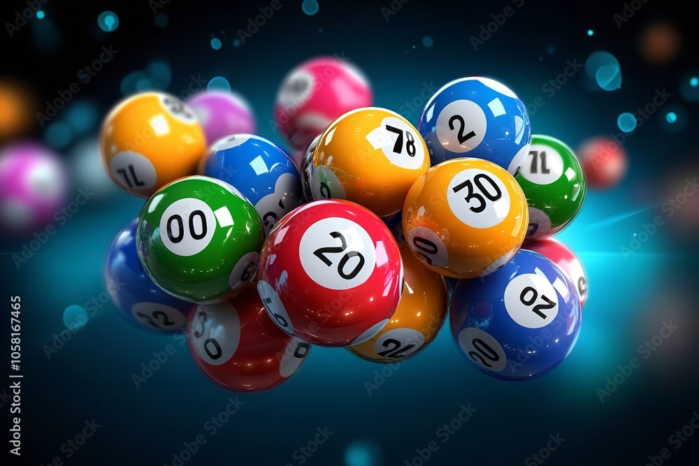 Pile of lottery balls in a variety of colors and numbers. Generative Ai Pile of lottery balls in a variety of colors and numbers. Generative Ai