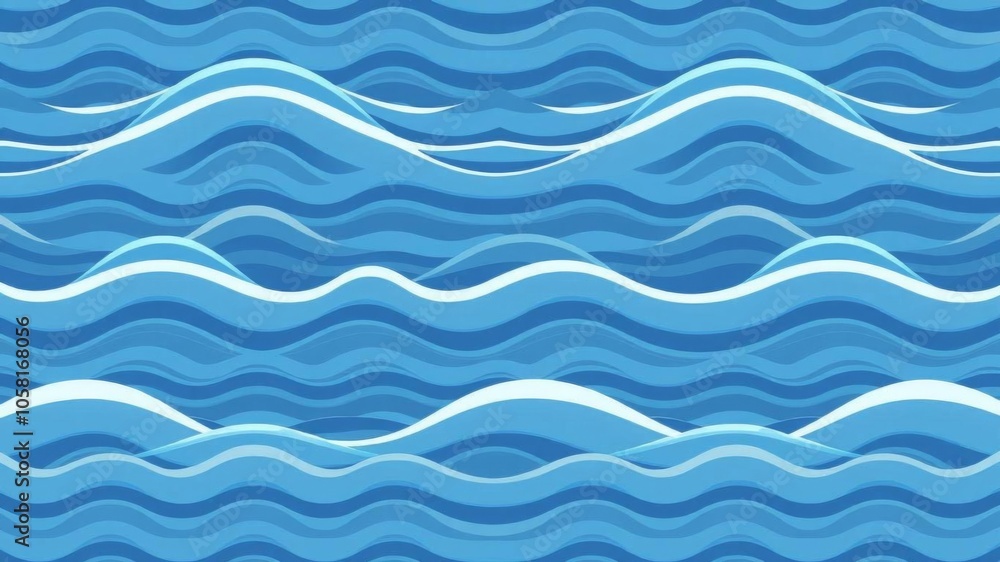 Abstract seamless pattern of blue water waves with vector curve lines, perfect for background designs, waves, repeat, pattern Abstract seamless pattern of blue water waves with vector curve lines, perfect for background designs, waves, repeat, pattern