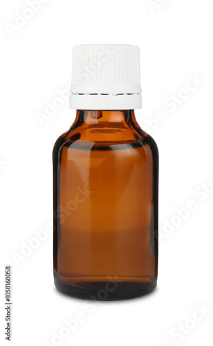 Medical bottle with medicine isolated on white