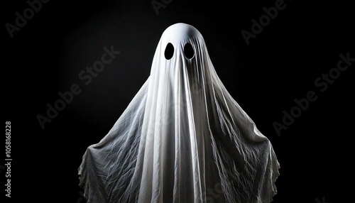 Ghost in a sheet with red eyes