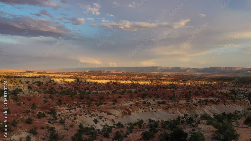 Desert Sunset - Grand Staircase Escalante - Drone Shot Desert Sunset - Grand Staircase Escalante - Drone Shot