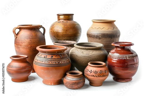 Collection of lovely traditional pottery clay. Generative Ai