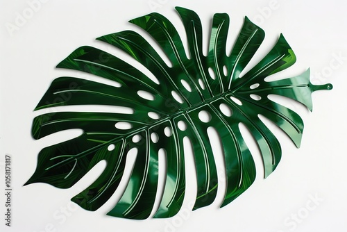 Leaf cutout of a tropical green palm. Generative Ai