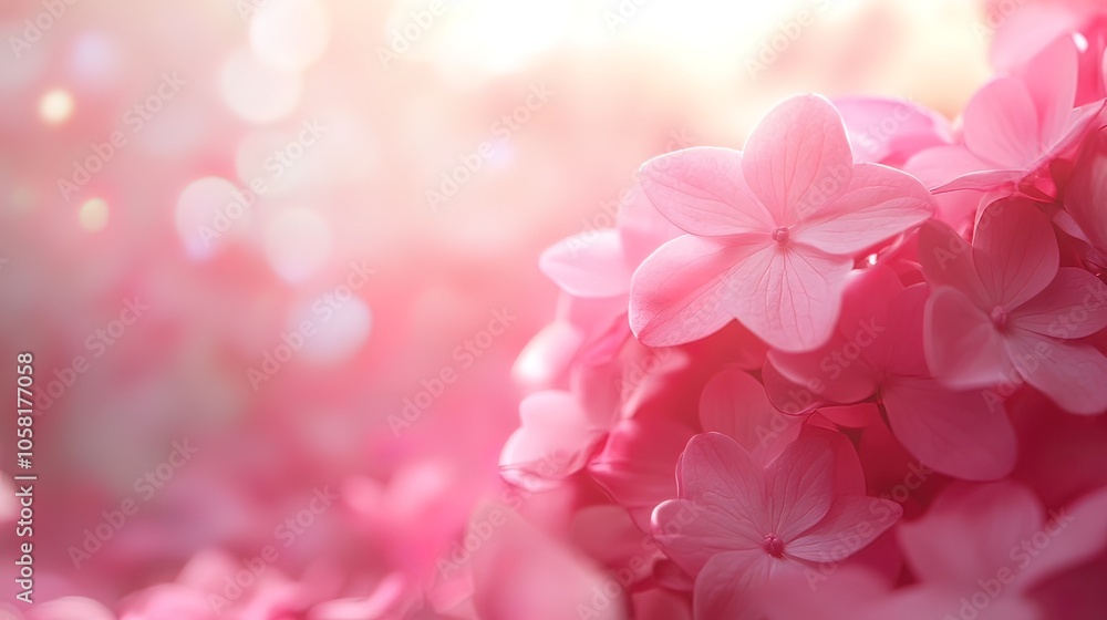 Delicate Pink Flowers in Soft Sunlight Delicate Pink Flowers in Soft Sunlight
