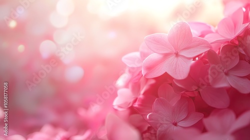 Delicate Pink Flowers in Soft Sunlight