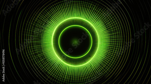 A green circle with a black background. The circle is surrounded by a green border. The circle is the main focus of the image