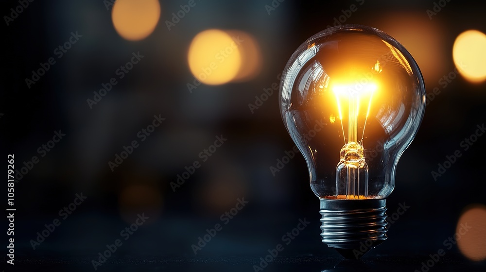 Square Icon for Idea - Light Bulb Minimalist Concept Square Icon for Idea - Light Bulb Minimalist Concept