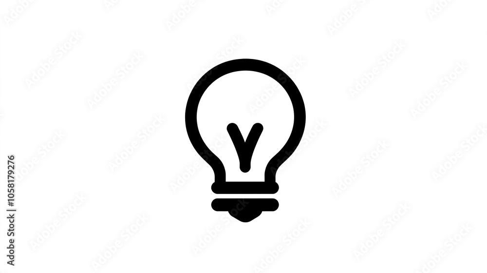 Square Icon for Idea - Light Bulb Minimalist Concept Square Icon for Idea - Light Bulb Minimalist Concept