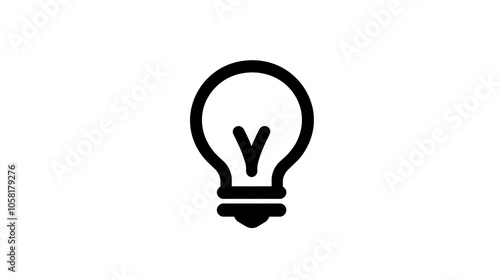 Square Icon for Idea - Light Bulb Minimalist Concept