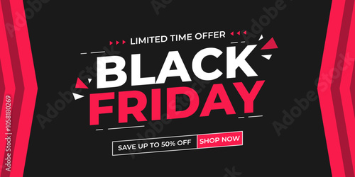 Black friday sale banner template background. Black friday special offer banner for social media or web banner. Super sale promotion for black friday sale