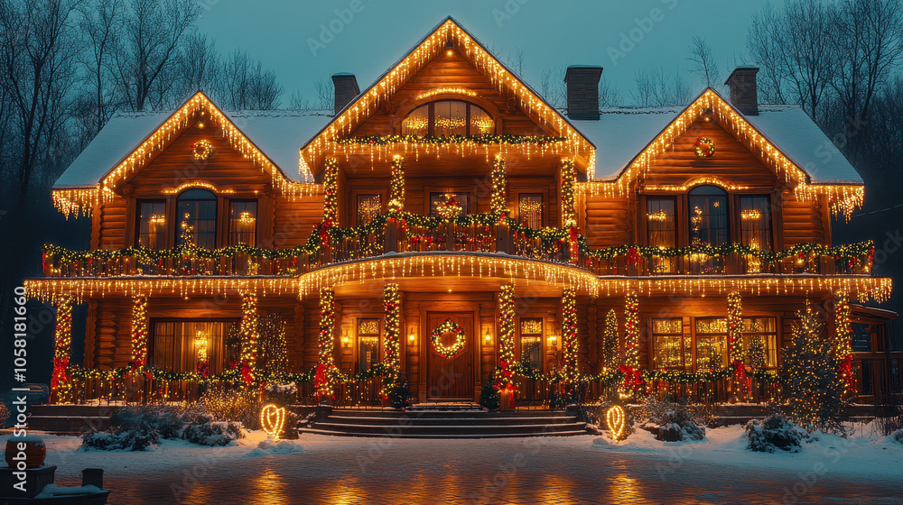 christmas house at night christmas house at night