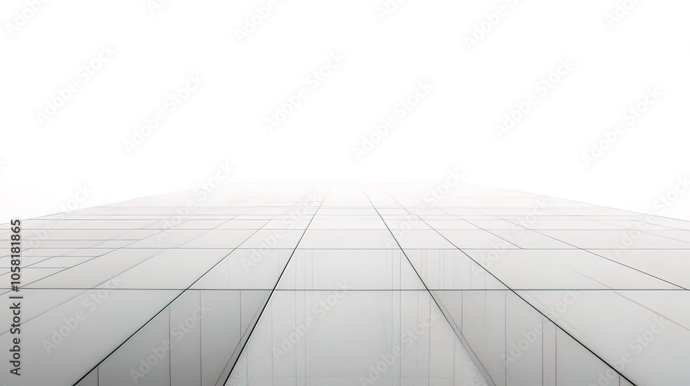 Obraz premium White Geometric Floor Tiling with a Minimalist Perspective