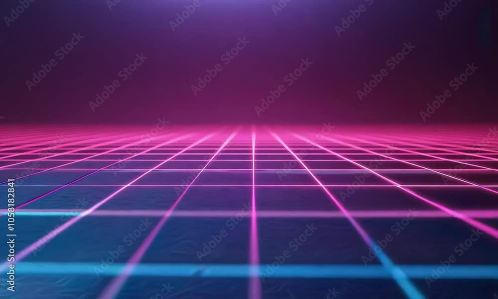 Futuristic Neon Grid Background with Vibrant Pink and Blue Lights in a Dark Space Futuristic Neon Grid Background with Vibrant Pink and Blue Lights in a Dark Space