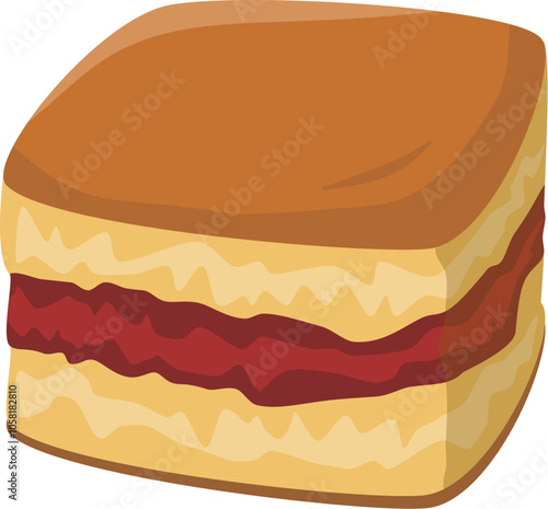 Sweet martabak. Indonesian dessert. Food illustration. vector format file.