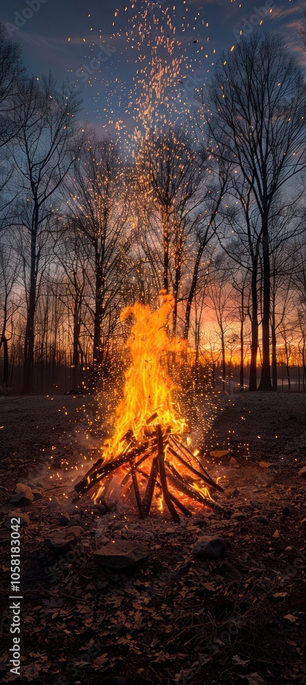 Campfire Under a Starry Dusk Campfire Under a Starry Dusk